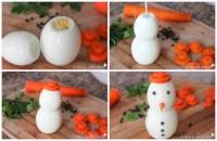 Bonhomme de neige avec des œufs durs