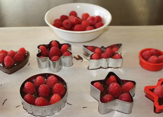 Dessert chocolat noir framboise