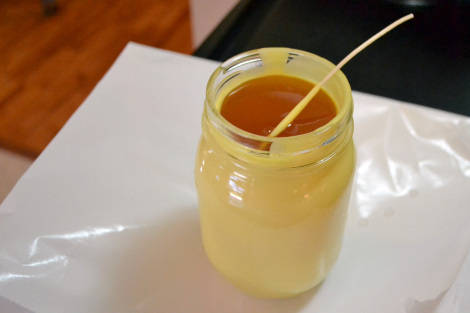 Bougie de cire d'abeille au citron et à la vanille