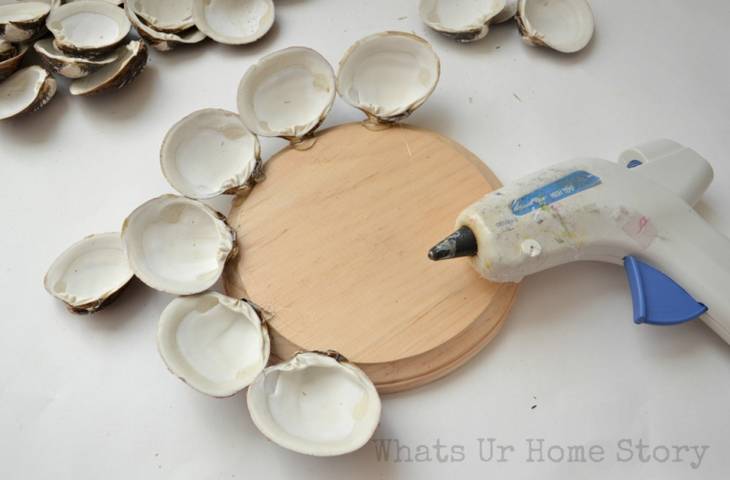 Porte-bougie en coquillages
