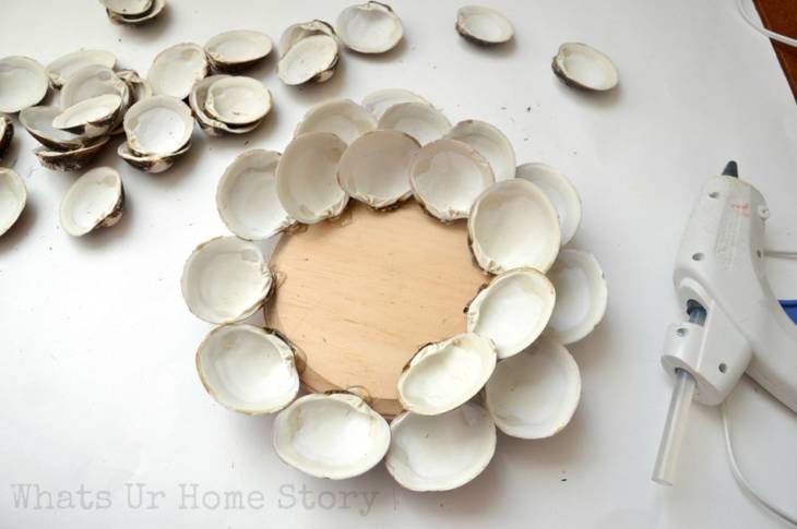 Porte-bougie en coquillages