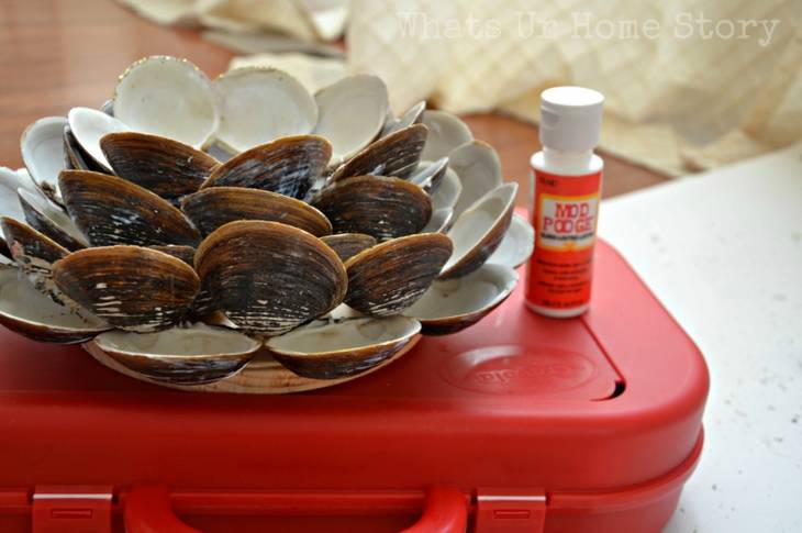 Porte-bougie en coquillages