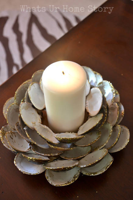 Porte-bougie en coquillages