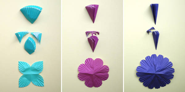 Guirlande lumineuse avec des coupelles en papier