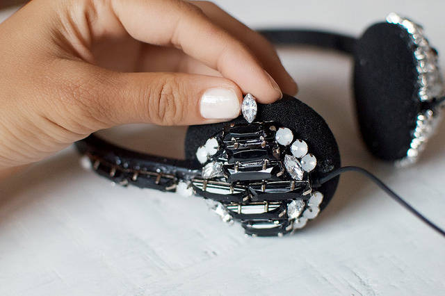 Casque audio avec des strass