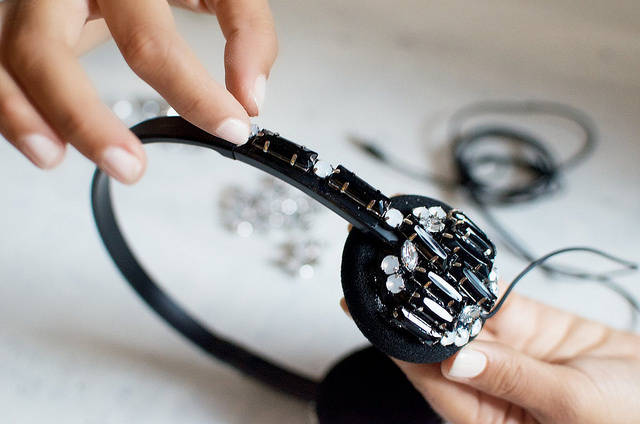 Casque audio avec des strass