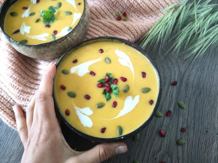 Soupe butternut et lentilles corail, une recette 100% Vegan