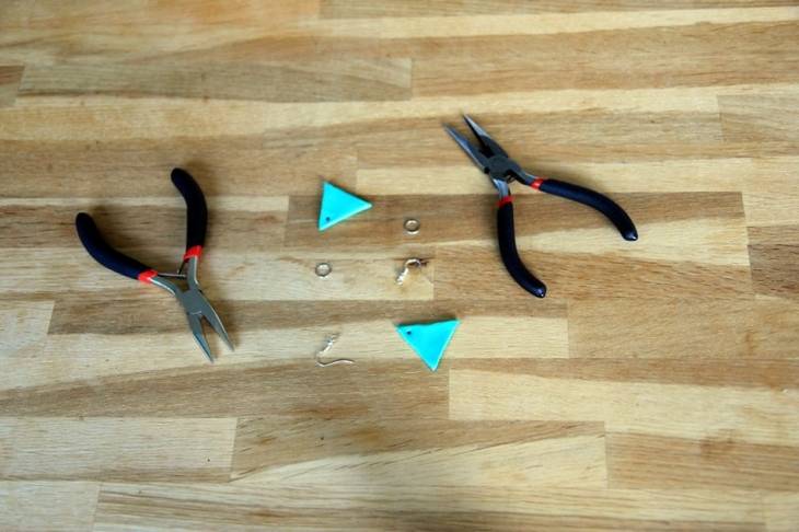 Boucles d'oreilles géométriques en pâte Fimo