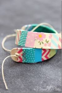 Bracelets en bois et ruban Washi