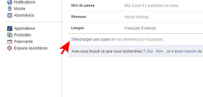 Sauvegarder votre Facebook