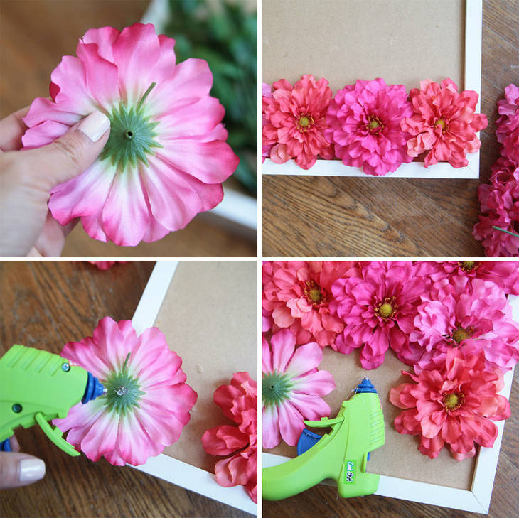Cadre de fleurs en 3D