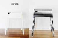 Ajouter des rayures design à une table de nuit trop simple