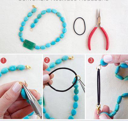 Transformer un collier en bandeau pour cheveux