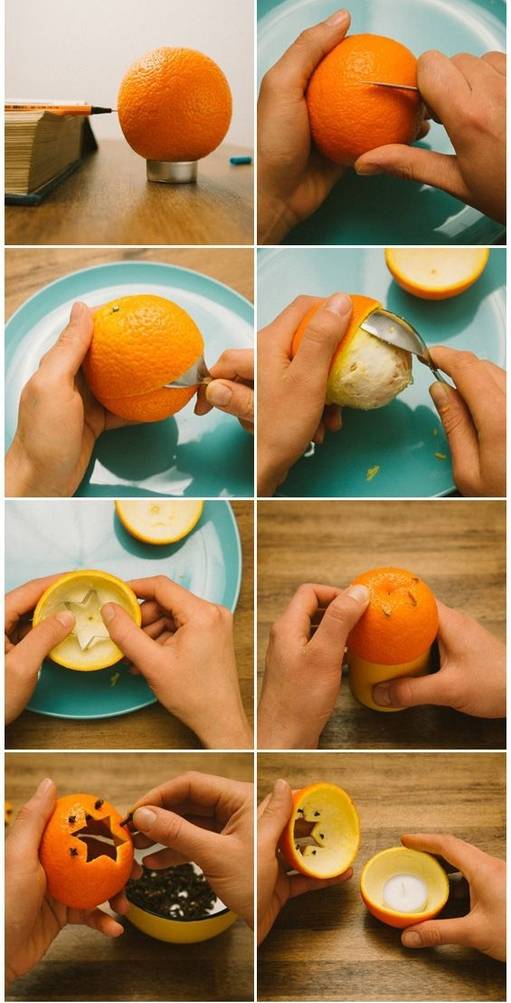 Photophores avec des oranges