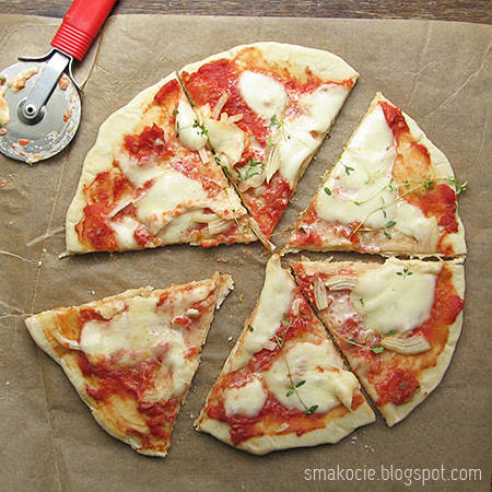 Pizza découpée cuite sans four