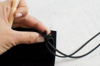 Pochette à franges en cuir