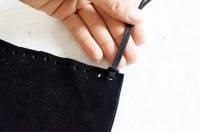 Pochette à franges en cuir