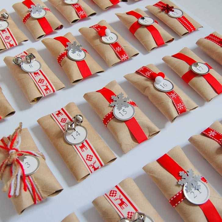 Calendrier de l'Avent en rouleaux de papier toilette