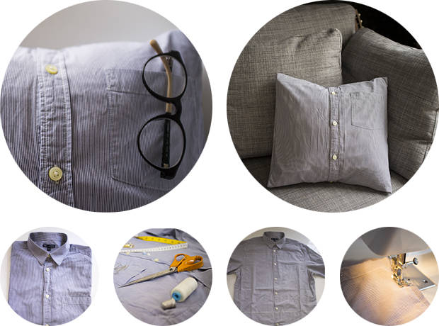 Transformer des chemises en housses de coussins déco