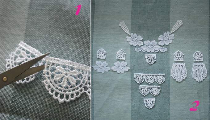 Boucles d'oreilles romantiques en dentelle