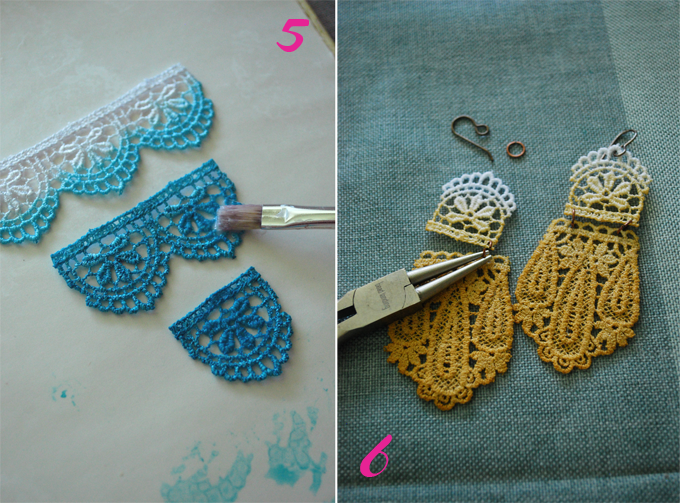 Boucles d'oreilles romantiques en dentelle