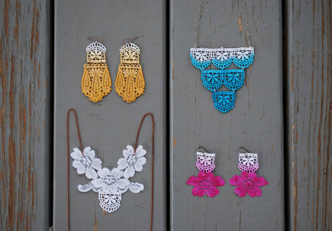 Boucles d'oreilles romantiques en dentelle