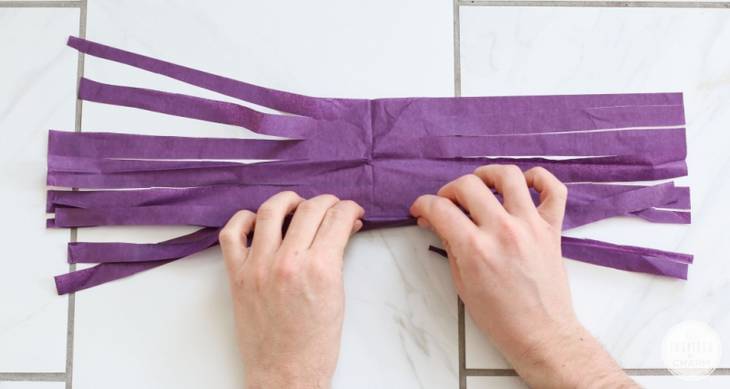 Guirlande avec des pompons en frange