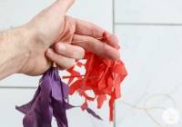 Guirlande avec des pompons en frange