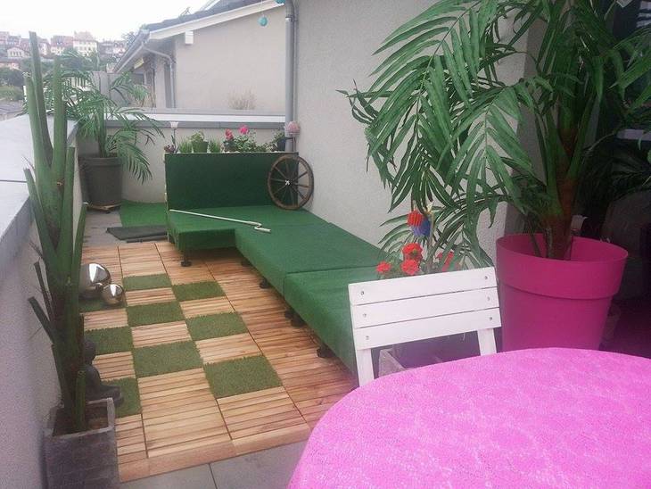 Salon de terrasse en palettes