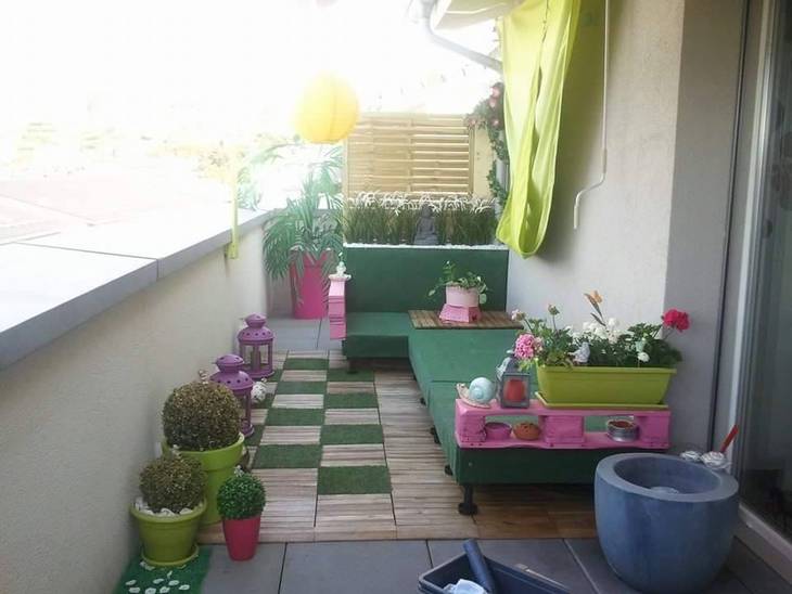 Salon de terrasse en palettes