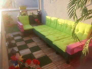 Salon de terrasse en palettes