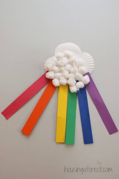 Arc-en-ciel avec une assiette en carton