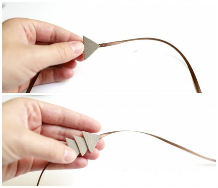 Bracelet avec des triangles en cuir