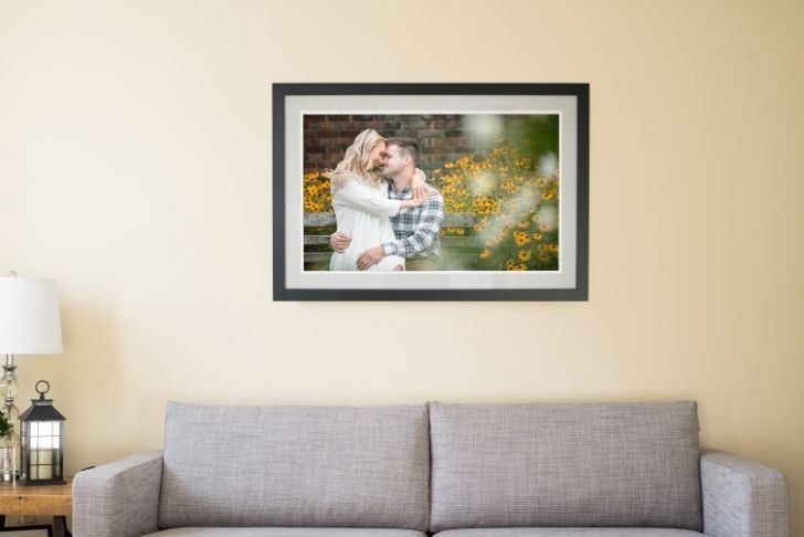 Photo tableau grand format au coeur du salon