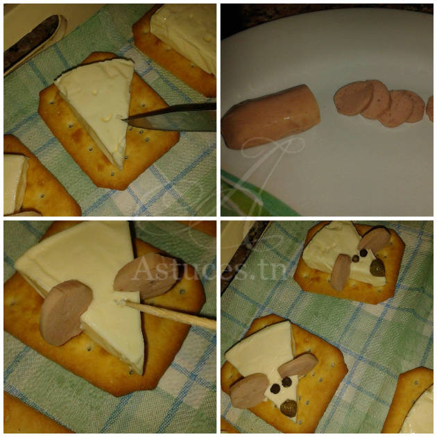 Souris sur biscuits salés