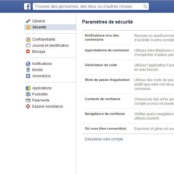 Sécuriser son compte Facebook