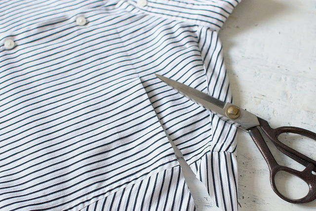 Robe Bardot avec une chemise pour homme
