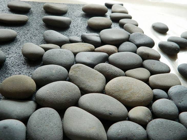 Tapis de bain en galets