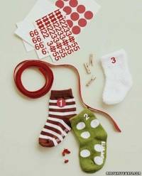 Calendrier de l'Avent avec des chaussettes