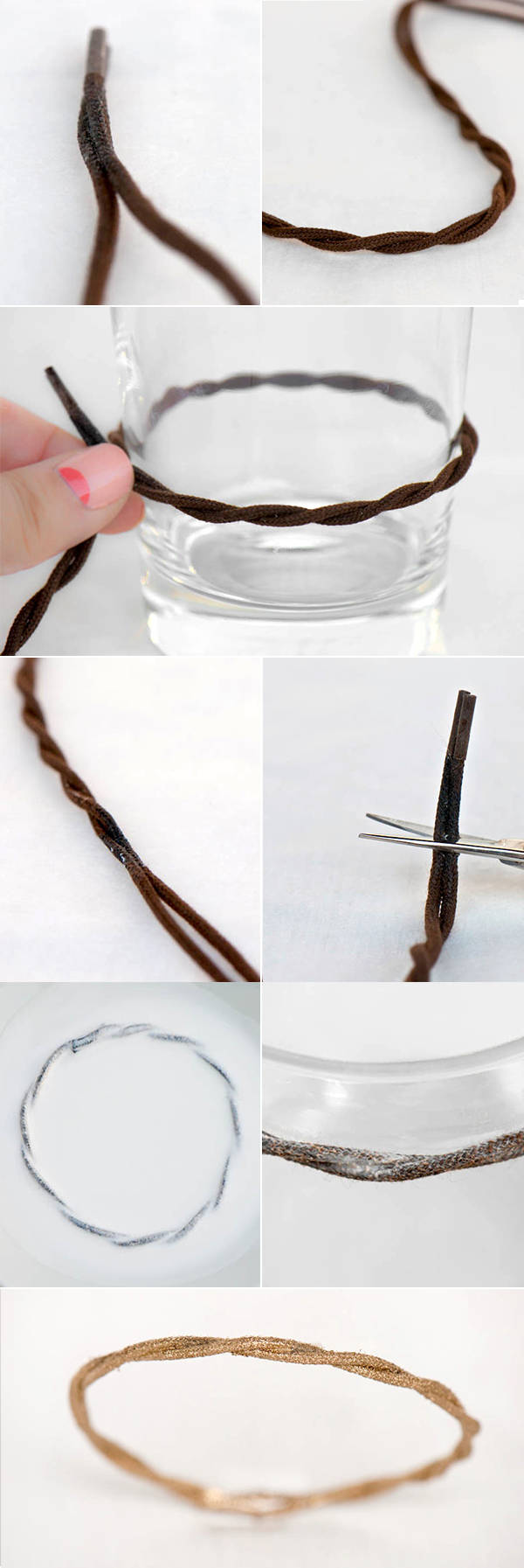 Bracelet avec un lacet de chaussure