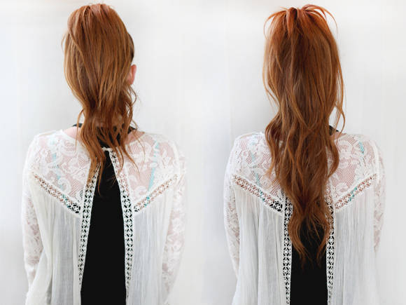 Illusion de cheveux très longs sans extension