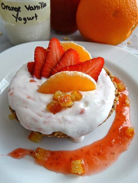 tarte de fruits à la crème anglaise au yaourt