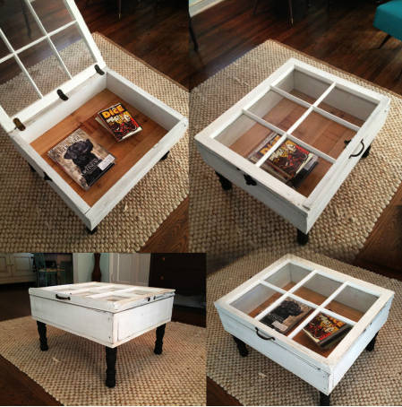 Fenêtre transformée en table basse