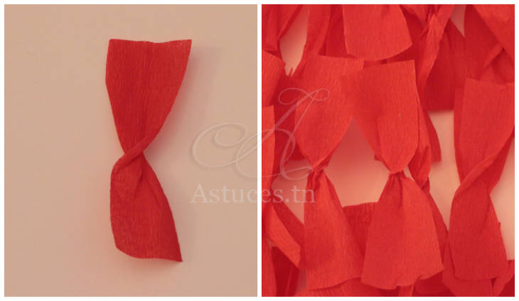 Guirlande de pompons en papier crépon
