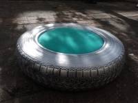Pouf à partir d'un pneu recyclé