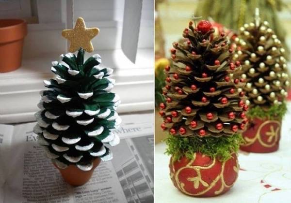 Mini arbre de noël en pomme de pin