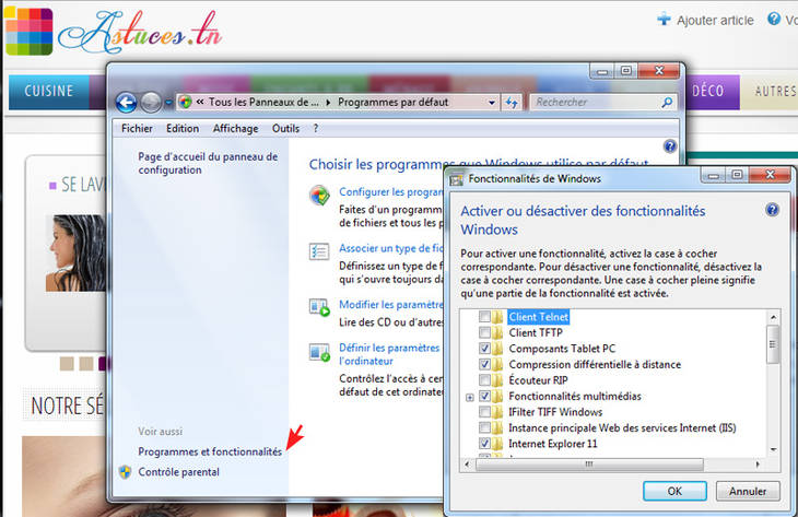 Désactiver les fonctionnalités de Windows 7 que vous n'utilisez pas 