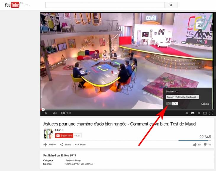 Activer les sous-titres sur une vidéo Youtube