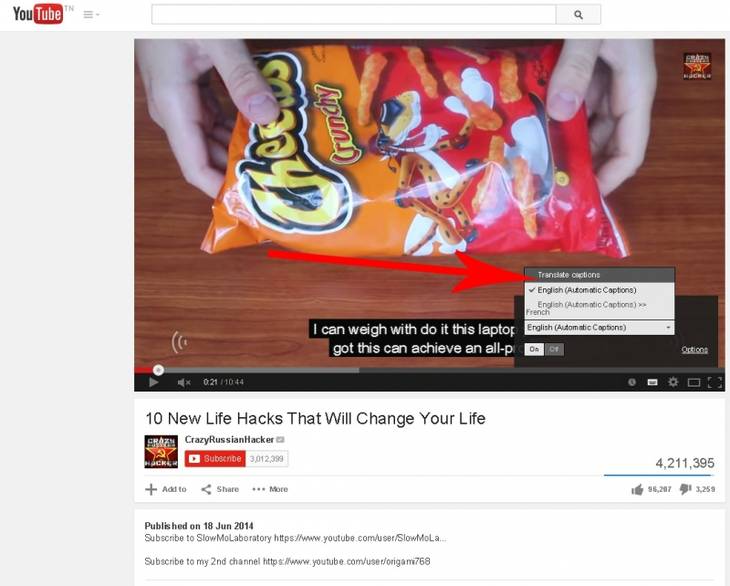 Activer les sous-titres sur une vidéo Youtube