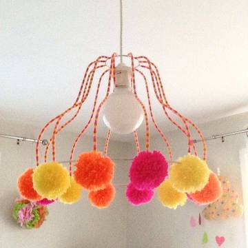 Abat-jour en pompons